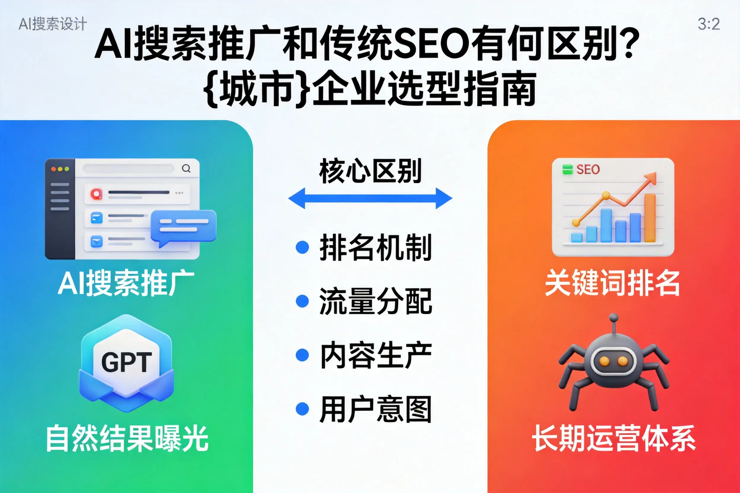 AI搜索推广和传统SEO有何区别？湘潭企业选型指南
