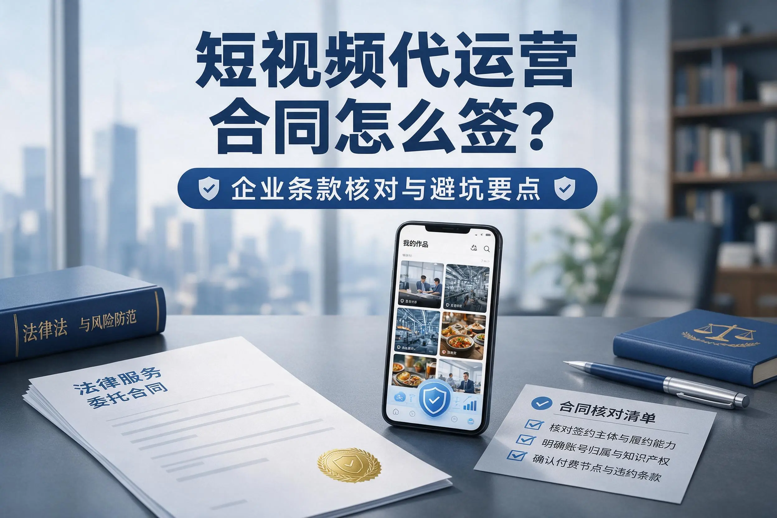 短视频代运营合同怎么签？湘潭企业条款核对与避坑要点