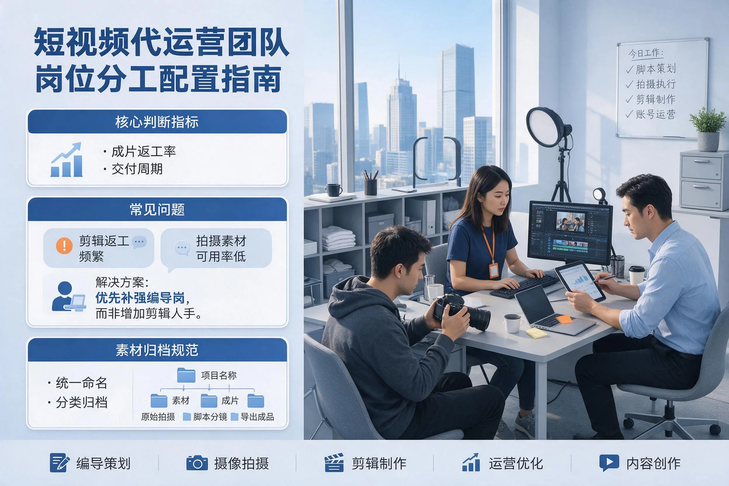 短视频代运营团队如何配置？湘潭企业岗位分工科普说明