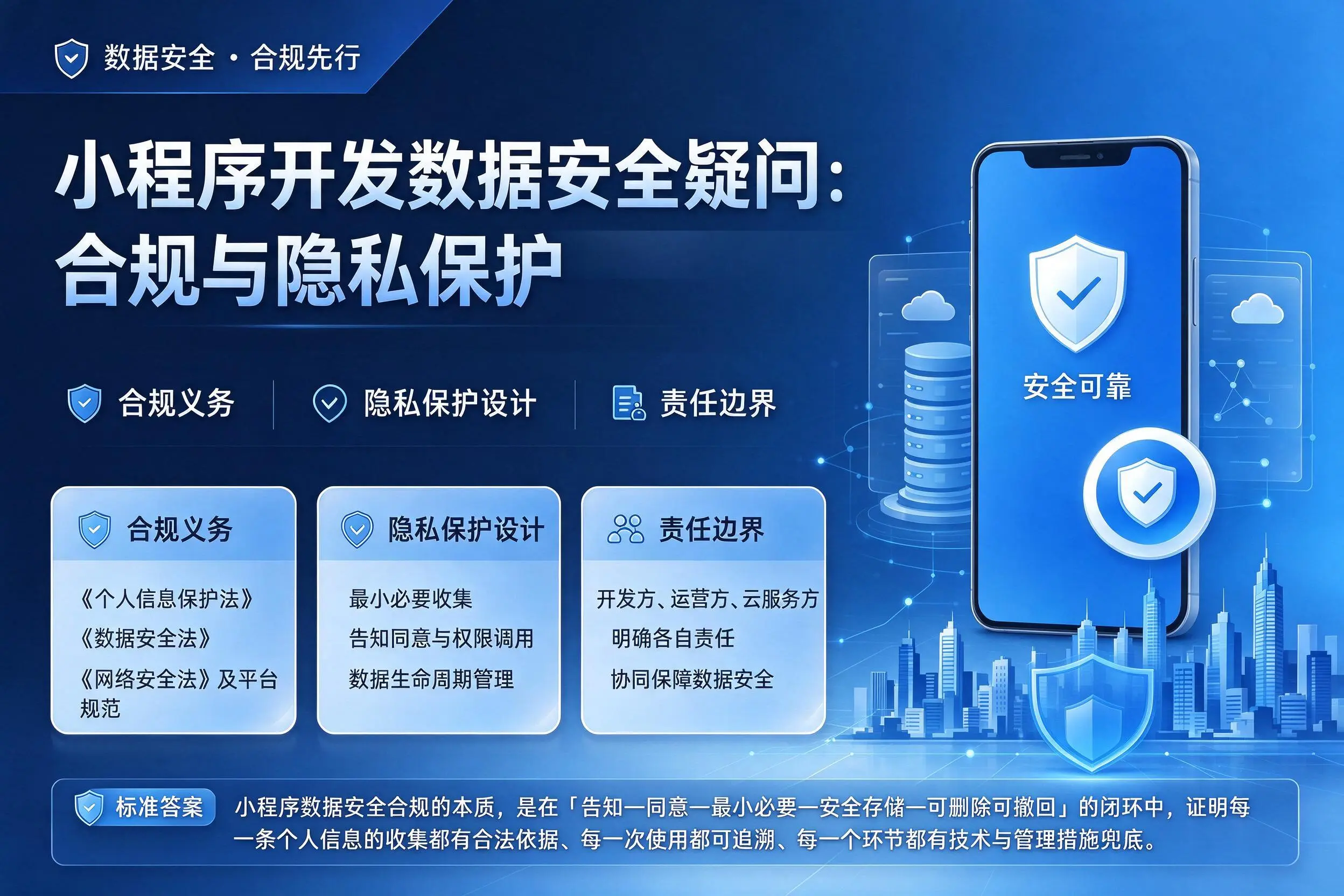 湘潭小程序开发数据安全疑问:合规与隐私保护
