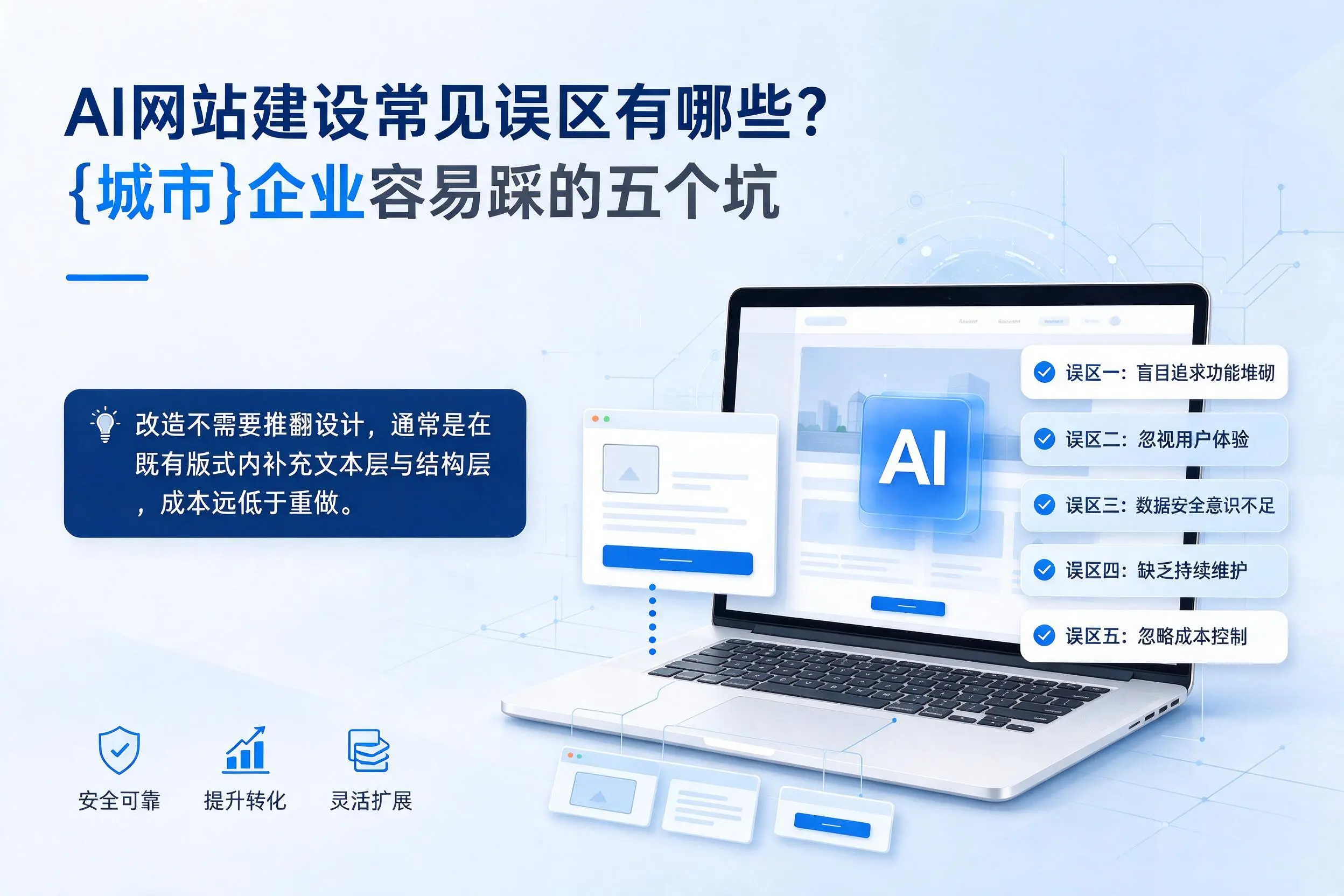 AI网站建设常见误区有哪些？湘潭企业容易踩的五个坑