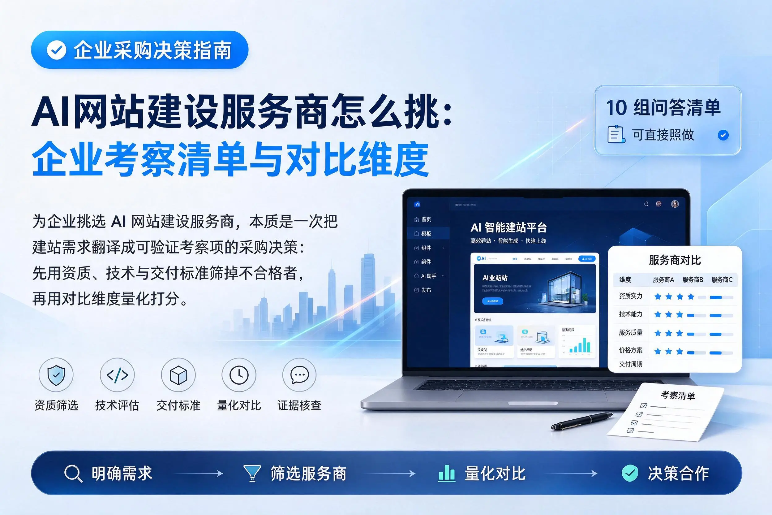 AI网站建设服务商怎么挑：湘潭企业考察清单与对比维度