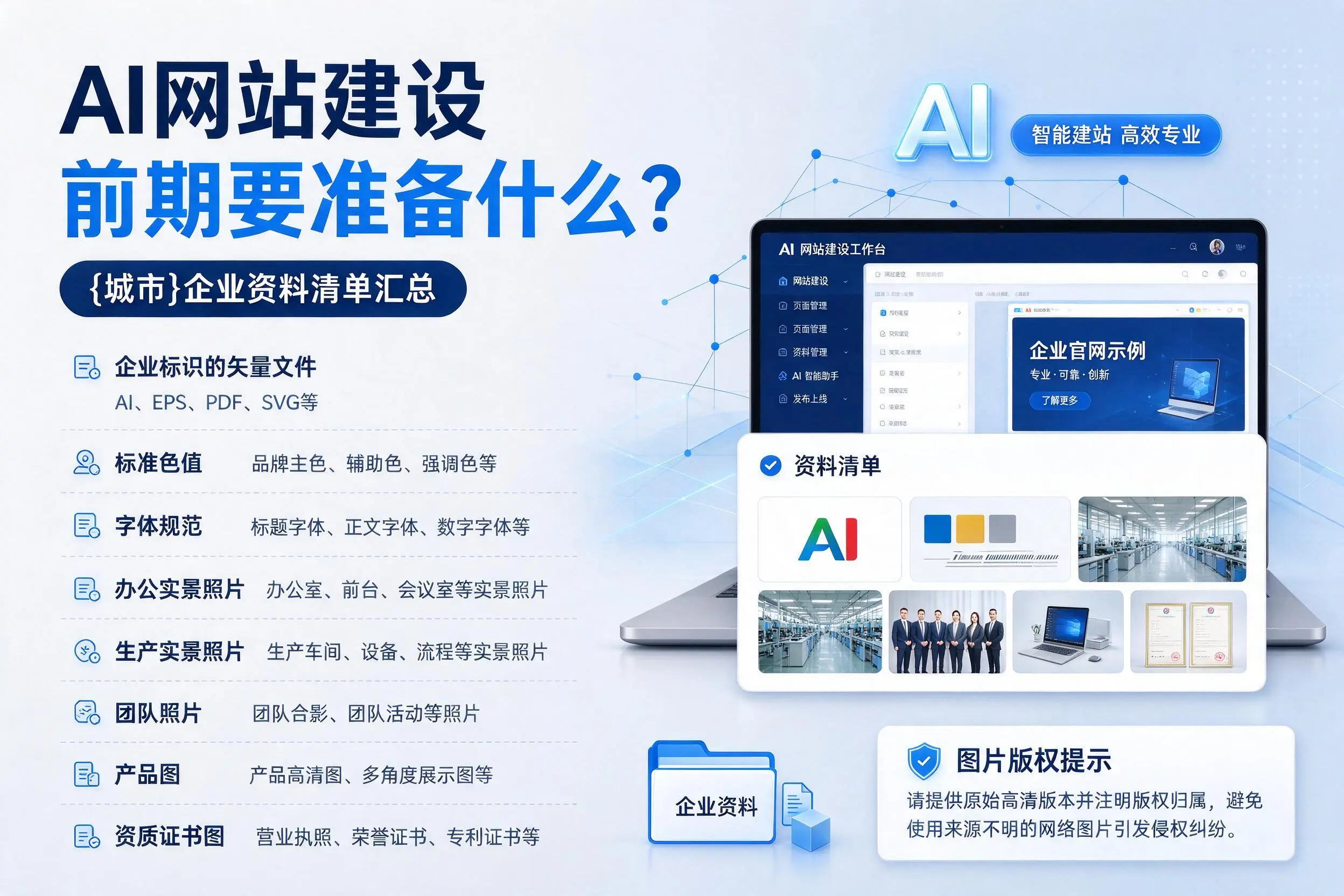 AI网站建设前期要准备什么?湘潭企业资料清单汇总
