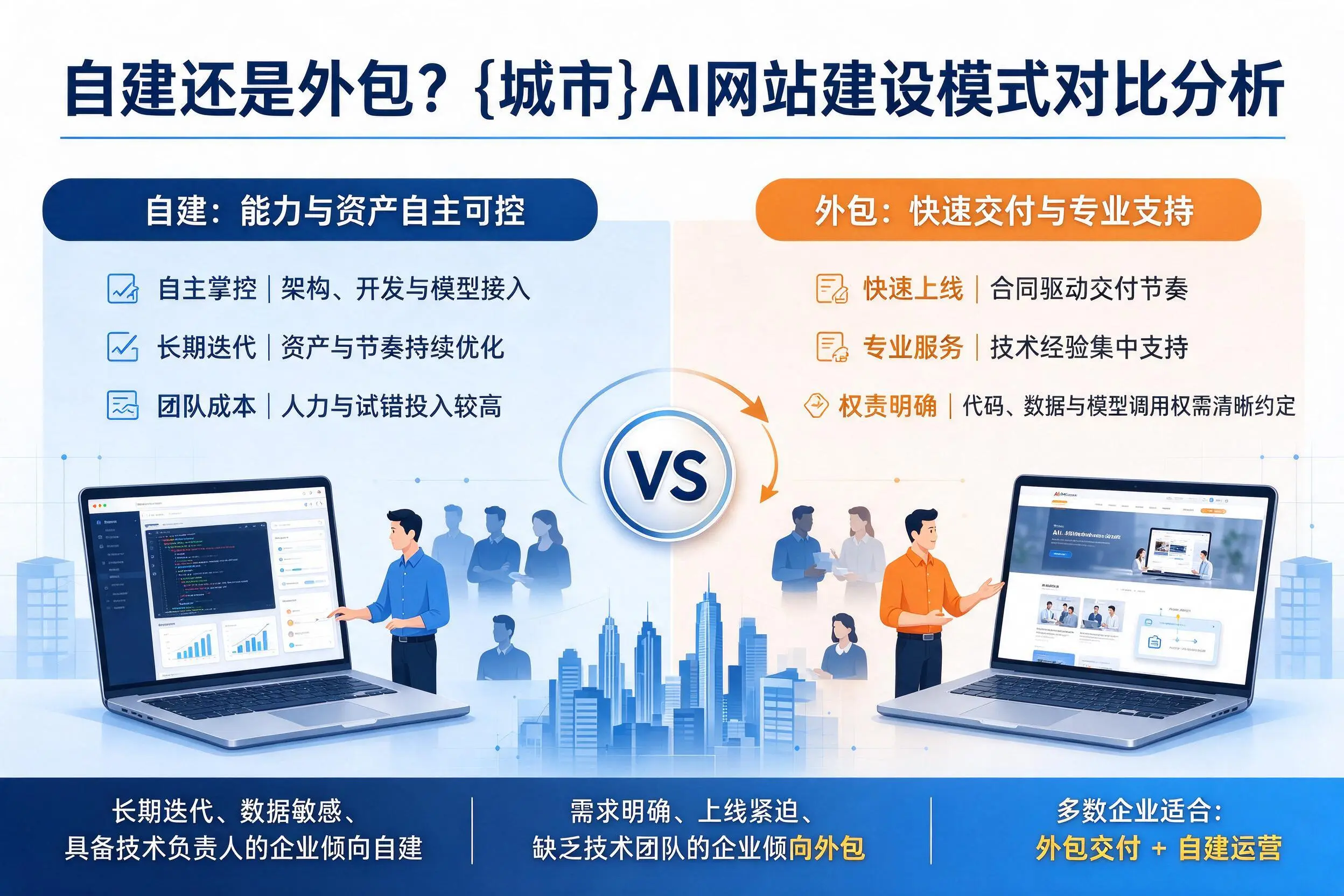 自建还是外包?湘潭AI网站建设模式对比分析